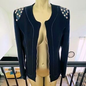 Fashion Blazer Jacket Navy Blue (Small)